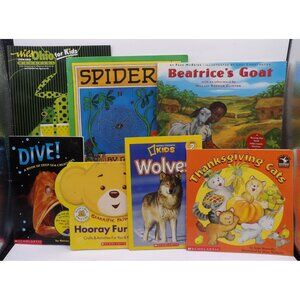 Assorted Children's Reading and Activity Book Lot of 7 Scholastic & National Geo